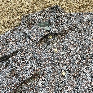 Thomas Dean Mens XL Geometric Print Long Sleeve Button‎ Down Shirt Cotton